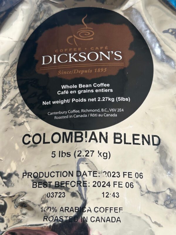 Dickson_s Colombia Blend Whole Bean Coffee 02